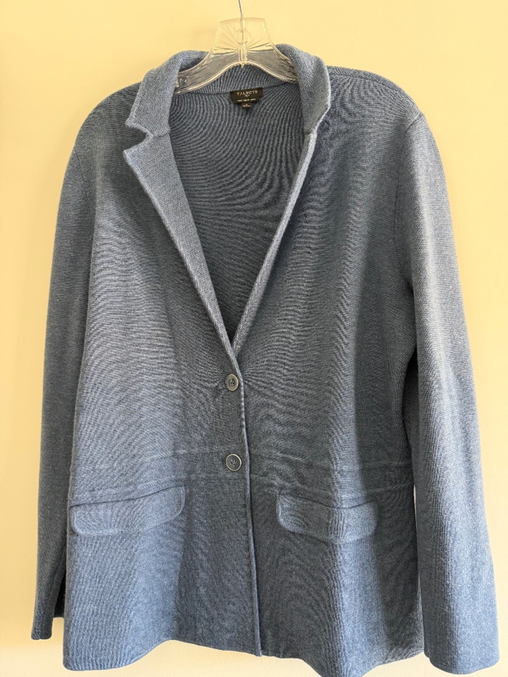 Talbots Pure Merino Wool Sweater Blazer in Slate Blue